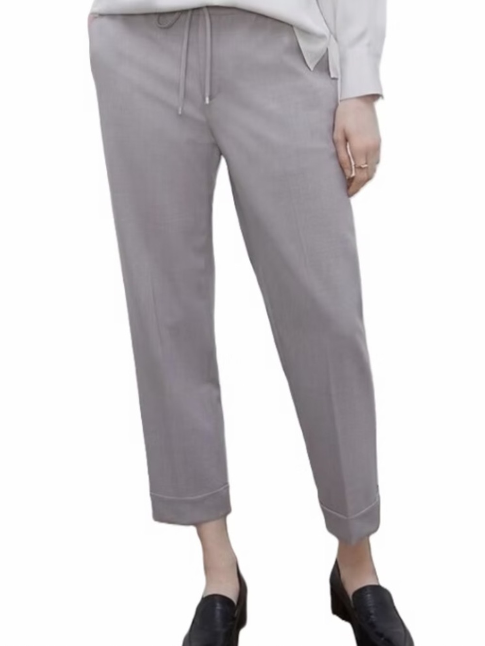 Club Monaco Wool Blend Tie Waist Crop Pants